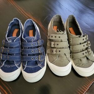 ROCKET DOG Jolissa Denim and Olive Canvas Sneakers 7.5